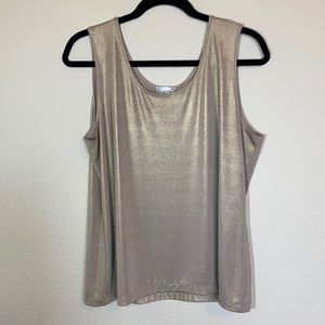 Chico’s Travelers Gold Tank Top size 3